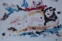 Akt (Tusche mit Aquarell)